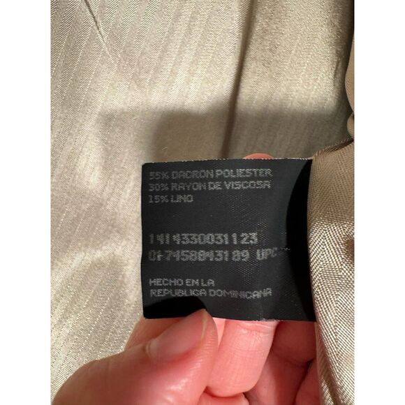 Haggar Clothing Co. Mens Suit Jacket Blazer Size 42 Long Light Beige Solid Lined - Picture 8 of 13